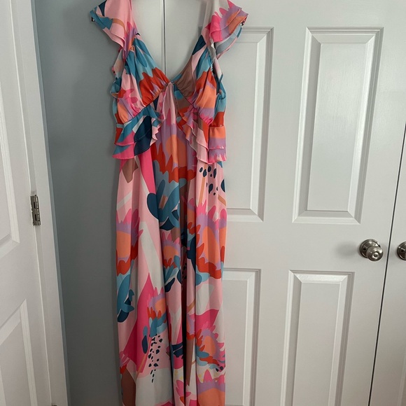 Multi Print Large Ruffle Maxi Dress - Picture 8 of 8
